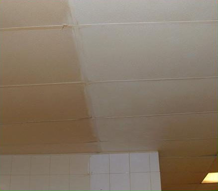 A ceiling with white paint