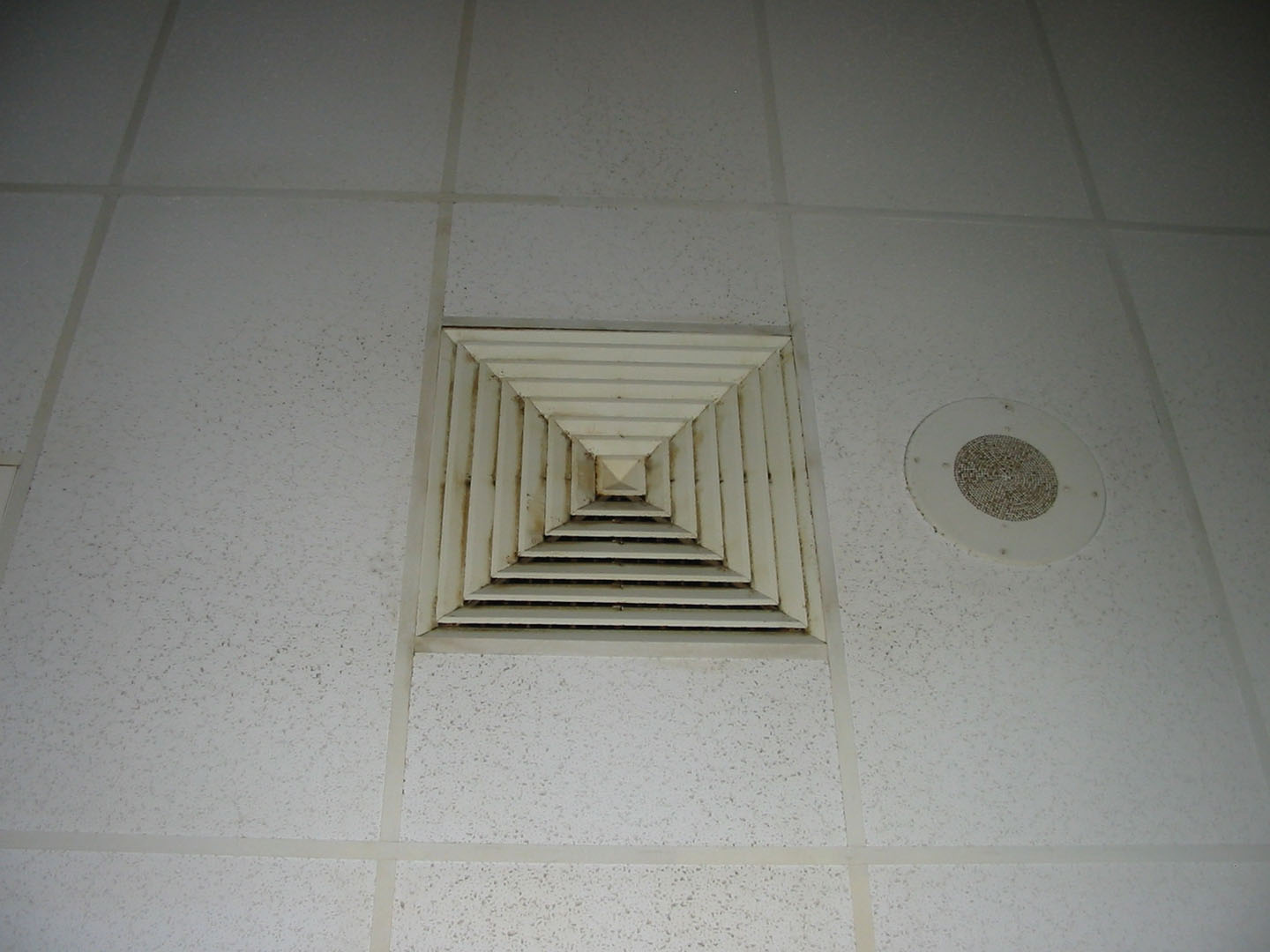A ceiling exhaust on the floor